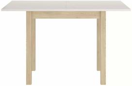 Valgomojo stalas išskleidžiamas Flip, balta sp./rusva sp., 80 - 160 cm x 80 cm x 78 cm