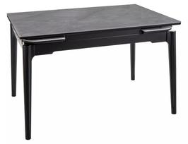 Valgomojo stalas išskleidžiamas Sento, juoda sp./pilka sp., 120 - 180 cm x 80 cm x 76 cm