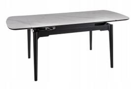 Valgomojo stalas išskleidžiamas Sento, balta sp./juoda sp., 120 - 180 cm x 80 cm x 75 cm