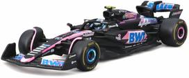Žaislinis lenktyninis automobilis Bburago F1 Alpine A524 18-38219, 1:43, juoda sp./rožinė sp.