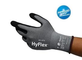 Darbo pirštinės atsparios įpjovimui Ansell HyFlex 11-571, suaugusiems, juoda sp./pilka sp., 10, 2 vnt.