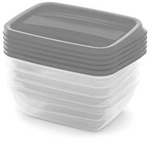 Dėžutė maistui Curver Vedo, 0.5 l, 15 cm x 12 cm, skaidri sp./pilka sp., 5 vnt.