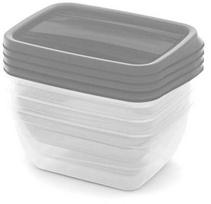 Dėžutė maistui Curver Vedo, 0.75 l, 15.5 cm x 12 cm, skaidri sp./pilka sp., 4 vnt.