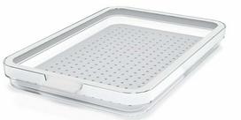 Šaldytuvo organizavimo dėžutė Cauma 1.3 l THK-090803, 28.2 cm x 18.4 cm, skaidri sp./balta sp.