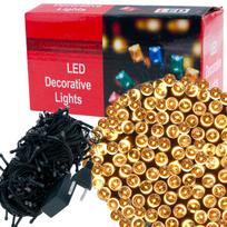 Lempučių girlianda LC200, 16 m, šiltai balta sp., 200 LED, Geltona sp.