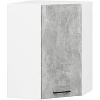 Kampinė pakabinama virtuvės spintelė Akord Furniture Factory Oliwia H720, balta sp./pilka sp., 60 cm x 30 cm x 72 cm