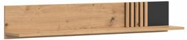 Sieninė lentyna Vabres, ruda sp./juoda sp., 23 cm x 135 cm x 23 cm