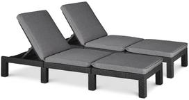 Lauko gultas Daytona Deluxe 003619, pilka sp./grafito sp., 195 cm x 65 cm x 25.5 cm