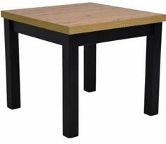 Valgomojo stalas išskleidžiamas Qubik, ruda sp./juoda sp., 80 - 200 cm x 80 cm x 76 cm