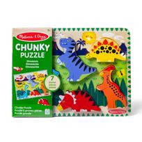 Medinė dėlionė, dinozauras Melissa & Doug Chunky, įvairių spalvų, 7 vnt.