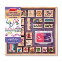 Antspaudų rinkinys, su priedais Melissa & Doug Stamp A Scene Fairy Garden, ruda sp./įvairių spalvų