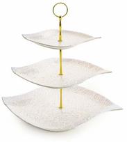 Serviravimo padėklas Nina, 28 cm x 30 cm, 27 cm, Aukso sp./Balta sp.