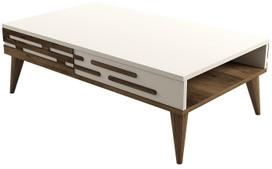 Kavos staliukas Kalune Design Valensiya, kreminė sp./riešuto sp., 105 cm x 60 cm x 34.6 cm