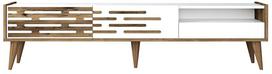 TV staliukas Kalune Design Valensiya, balta sp./riešuto sp., 180 cm x 45 cm x 35 cm