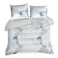 Patalynės užvalkalų komplektas Design 91 Verano 12 PTB-40, aukso sp./balta sp./pilka sp., 70 x 80 cm, 200 x 220 cm
