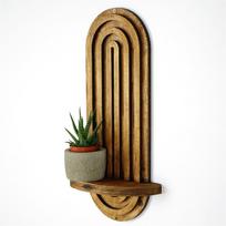 Sieninė lentyna Kalune Design RAF269, riešuto sp., 9 cm x 20 cm x 40 cm