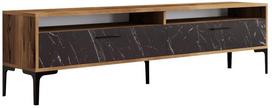 TV staliukas Kalune Design Istanbul 2, marmuro sp./riešuto sp., 180 cm x 47 cm x 35 cm