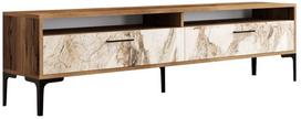 TV staliukas Kalune Design Istanbul 2, balta sp./riešuto sp./smėlio sp., 180 cm x 47 cm x 35 cm