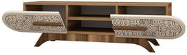 TV staliukas Kalune Design Defne, kreminė sp./riešuto sp., 145 cm x 37 cm x 37 cm