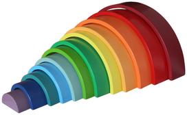 Lavinimo žaislas Wood&Joy Waldorf Rainbow, 20 cm, įvairių spalvų, 12 vnt.