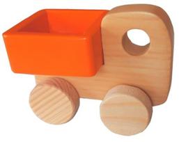 Stumiamas žaislas Wood&Joy Mini Truck, 6.5 cm, oranžinė sp.