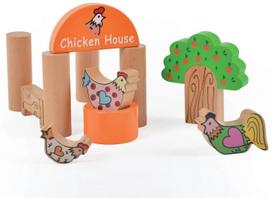 Medinės kaladėlės Wood&Joy Chicken Coop 109TRS1110