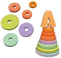 Lavinimo žaislas Wood&Joy Toddler Stacker, 15 cm, įvairių spalvų