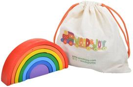 Lavinimo žaislas Wood&Joy Waldorf Rainbow, 12 cm, įvairių spalvų, 7 vnt.
