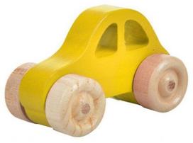 Stumiamas žaislas Wood&Joy Mini Car, 5 cm, geltona sp.