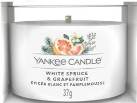 Žvakė, aromatinė Yankee Candle Mini White Spruce & Grapefruit, 7 - 10 h, 37 g, balta sp.