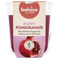Žvakė, aromatinė Bolsius Poppy Pomegranate, 25 h, Raudona sp./Rožinė sp.