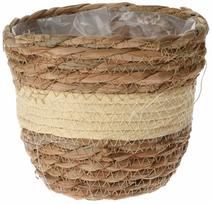 Gėlių vazonas, jūros žolė, 23 cm x 23 cm, Ø 23 cm, ruda sp.