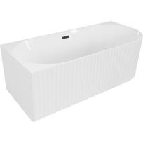 Vonia, laisvai pastatoma Mexen Gia, 150 cm x 75 cm x 58 cm, asimetrinė, balta sp./juoda sp.
