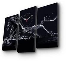 Laikrodis - paveikslas Wallity Canvas 3PATCS-5, balta sp./juoda sp., 66 cm x 45 cm
