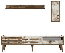 Sekcija Kalune Design Valensiya 845HCT5344, ruda sp./balta sp., 45 cm x 180 cm x 35 cm, 3 vnt.