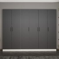 Prieškambario spinta Kalune Design Noah 8213, antracito sp., 35 cm x 270 cm x 210 cm