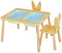 Vaikų žaidimo stalas Kalune Design Table and 2 Chairs, 52 cm, mėlyna sp.