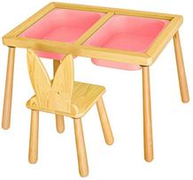 Vaikų žaidimo stalas Kalune Design Table and Chairs, 52 cm, rožinė sp.