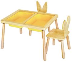 Vaikų žaidimo stalas Kalune Design Table and 2 Chairs, 52 cm, geltona sp.
