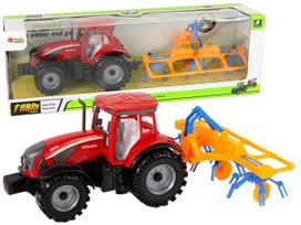 Žaislinis traktorius Lean Toys Farm 14840, raudona sp./geltona sp.