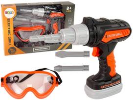 Žaislinis meistro įrankių rinkinys Lean Toys Electric Drill, juoda sp./oranžinė sp.