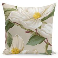 Dekoratyvinės pagalvėlės užvalkalas Mariall Magnolia, balta sp./geltona sp./kreminė sp., 50 cm x 60 cm
