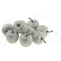 Eglutės žaisliukų rinkinys Apples, sidabro sp., 5 cm, plastikas, 9 vnt.
