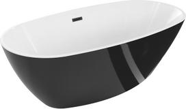 Vonia, laisvai pastatoma Mexen Eris, 85 cm x 170 cm x 58 cm, ovalas, balta sp./juoda sp.