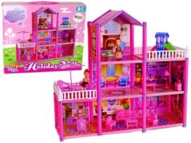 Lėlių namas Lean Toys Holiday Villa 14764, rožinė sp./įvairių spalvų