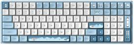 Belaidė žaidimų klaviatūra IQUNIX Wintertide F97 Cherry MX Brown, Anglų (US), balta sp./žydra sp.