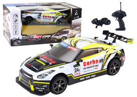 Rc automobilis Word Top Drift GT, 1:16, balta sp./geltona sp.