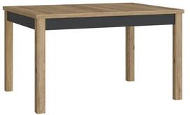 Stalas išskleidžiamas Forte Joakimis, ąžuolo sp./juoda sp., 120.4 - 160.4 cm x 80 cm x 76.6 cm