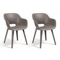 Prekė su pažeista pakuote. Kėdžių rinkinys Keter Allibert Akola Set of 2 seats 422805, ruda/pilka, 56.7 cm x 55.2 cm x 80.1 cm