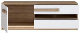 TV staliukas Forte Montreal, ąžuolo sp./balta sp., 41.5 cm x 139 cm x 50 cm